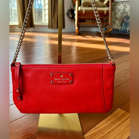 Kate Spade Berkshire Road Adela Leather Small Shoulder Bag in Poppy Red with COA - Picture 2 of 14